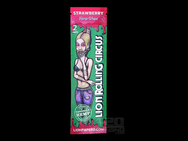 Lion Rolling Circus Strawberry Hemp Wraps 25/Box - 2