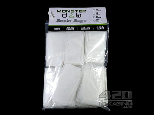 3x6 Inch Monster Dab 45 Micron Rosin Bags 500/Box - 1