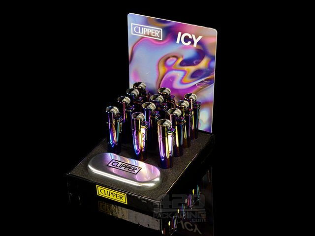 Icy Metal Clipper Lighters 12/Box - 2