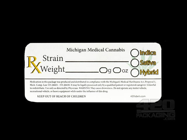 Michigan Rx Labels 1000/Roll - 1