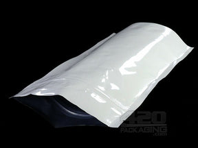 White-White 5” x 8” Mylar Stand Up Pouch Zip Bags 100/Box - 3