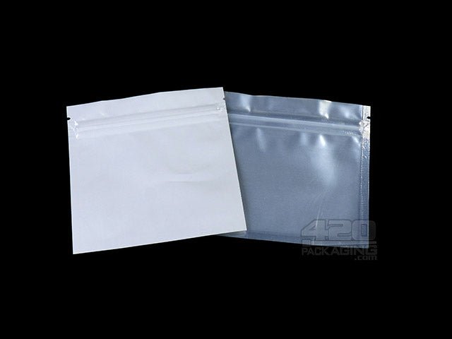 White-Clear 4.5" x 4.5" Mylar Flat Seal Zip Bags 1000/Box - 1