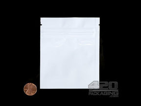 White-Clear 3.4" x 4" Mylar Flat Seal Zip Bags 1000/Box - 2