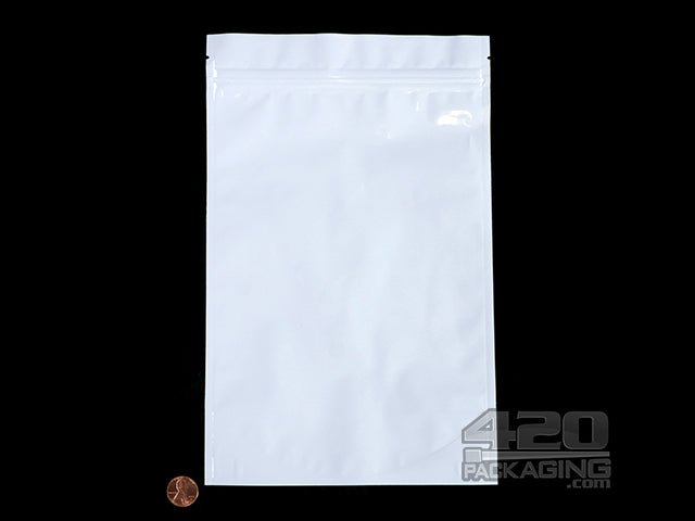 White-Clear 7” x 11” Mylar Stand Up Pouch Zip Bags 1000/Box - 2