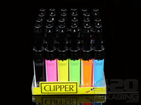 Fluorescent Neon Color Electronic Mini Tube Clipper Lighters 24/Box - 2