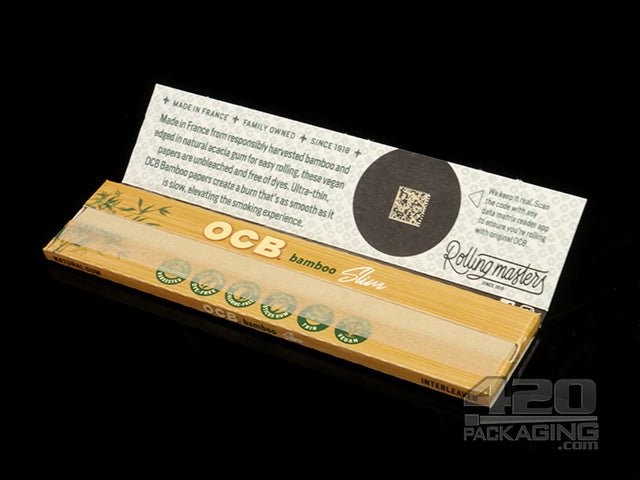 OCB Slim Size Bamboo Rolling Papers 24/Box - 3