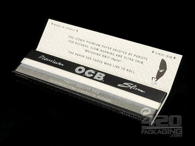 OCB Slim Size Premium Rolling Papers 24/Box - 3