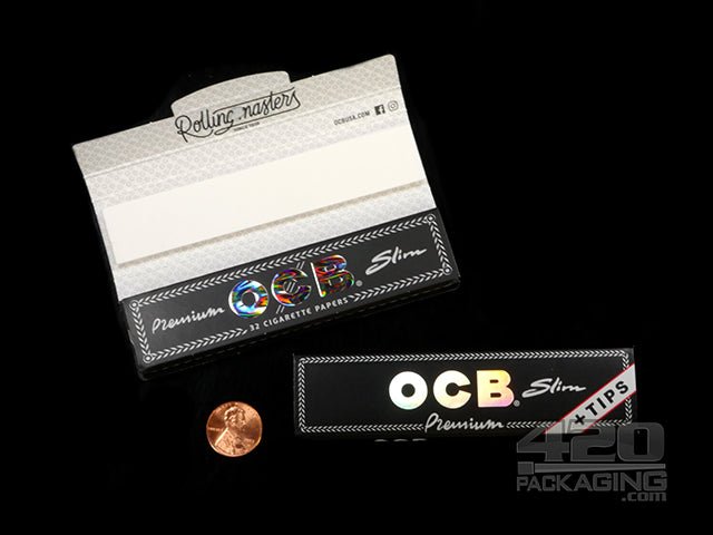 OCB Slim Size Premium Rolling Papers + Tips 24/Box - 2