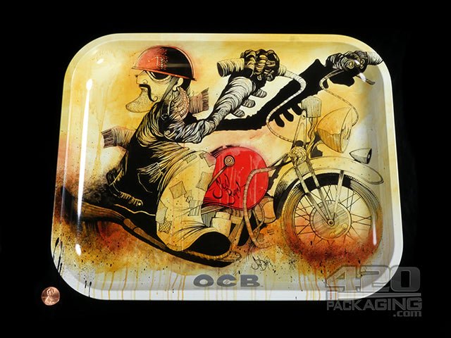 OCB Large Slow-Burn Motorcycle Rolling Tray - 2