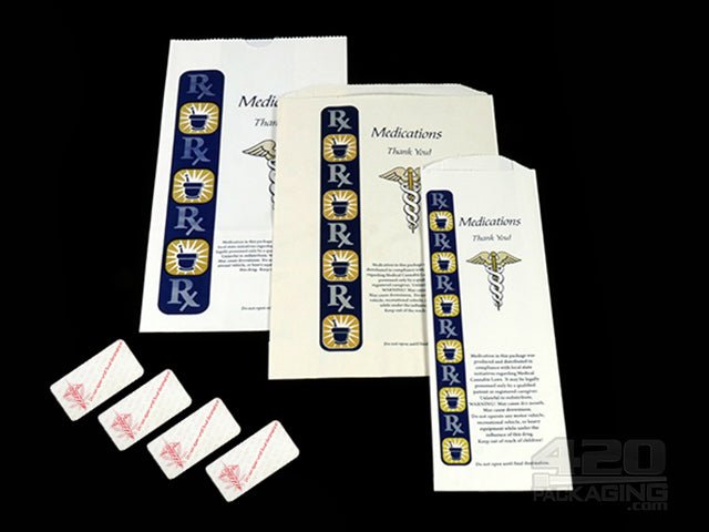 Paper Medication Exit Bags - Mixed Sizes With Security Labels 1000/Box - 2