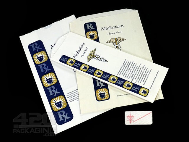 Paper Medication Exit Bags - Mixed Sizes With Security Labels 1000/Box - 1