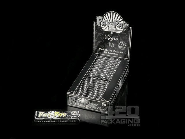 Pay Pay Negro 1 1-4 Size Hemp Rolling Papers 25/Box - 1