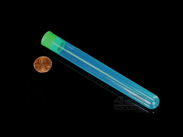 125mm Two Piece Colored Polypropylene J Tubes 1000/Box Blue Lid Transparent Yellow - 2