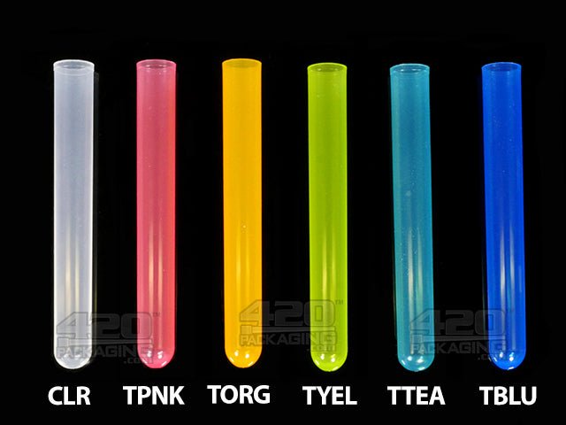 125mm Two Piece Colored Polypropylene J Tubes 1000/Box Blue Lid Transparent Yellow - 4