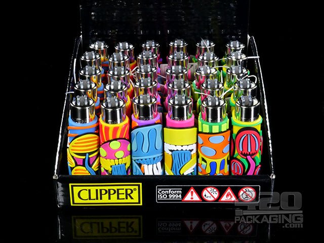 Mushrooms Design Clipper Lighter With Silicone POP Cover 24/Box - 3