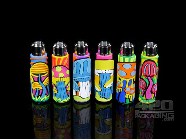 Mushrooms Design Clipper Lighter With Silicone POP Cover 24/Box - 1