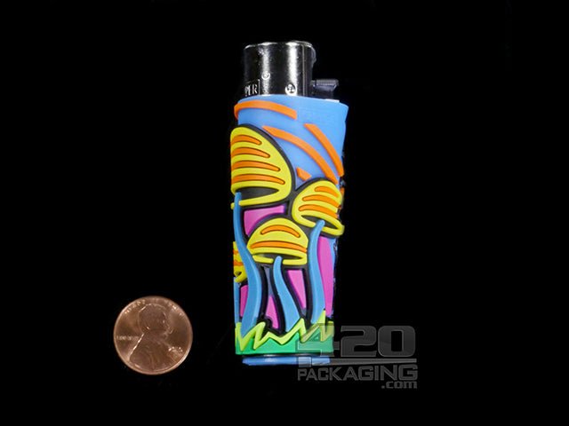 Mushrooms Design Clipper Lighter With Silicone POP Cover 24/Box - 2