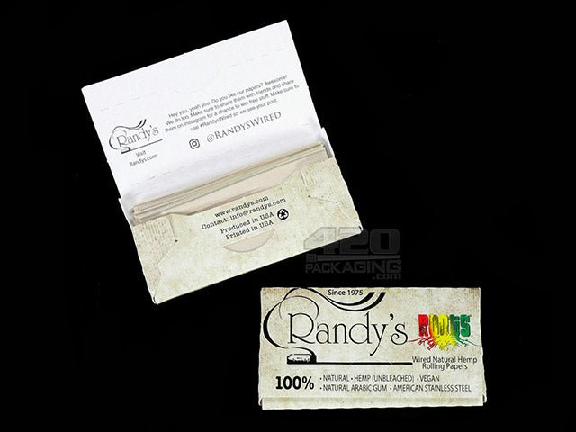 Randy's Natural Organic Hemp 1 1-4 Size Rolling Papers 25/Box - 3