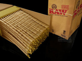 RAW King Size 109mm Unbleached Pre Rolled Cones 1400/Box - 3