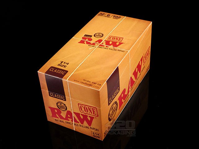 RAW 1 1-4 Size Pre/Rolled Cones 6-Packs (32 Pack Display Case) - 2