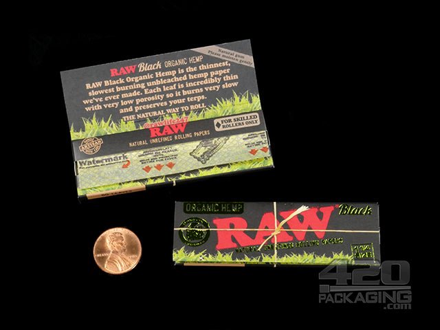 RAW Black 1 1-4 Size Hemp Rolling Papers 24-Box - 2