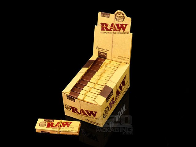 RAW Connoisseur 1 1-4 Size Classic Rolling Papers With Tips 24/Box - 1