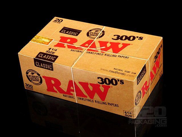RAW 1 1-4 Size 300's Classic Rolling Papers 20/Box - 2