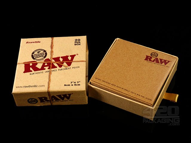 RAW 3x3 Inch Parchment Paper Pouch 20/Box - 1