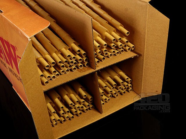 RAW 98mm Unbleached Pre Rolled Paper Cones 1000/Box - 2