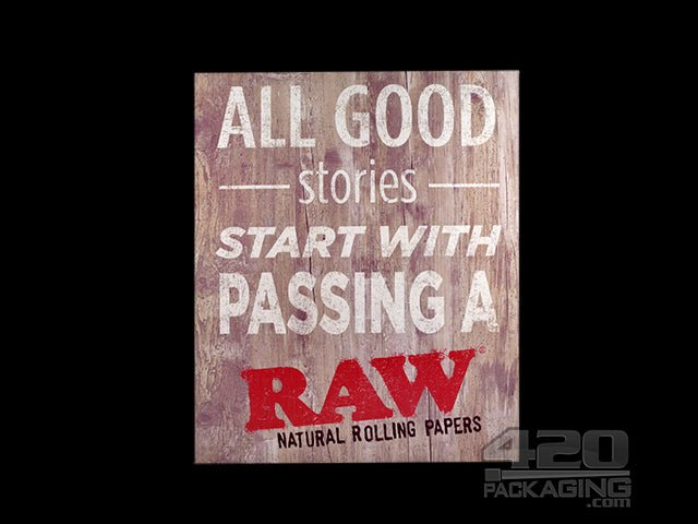 RAW "All Good Stories" Wooden Sign - 1