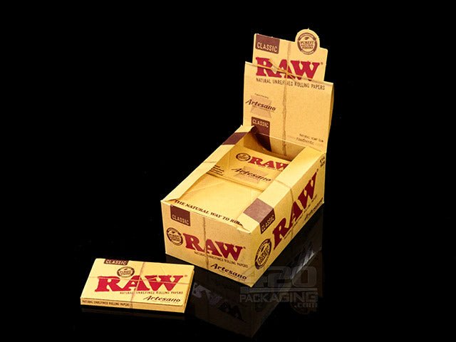 RAW 1 1-4 Size Artesano Classic Rolling Papers With Tips 15/Box - 1