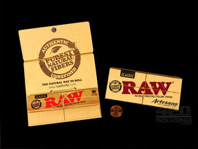RAW King Size Slim Artesano Classic Rolling Papers With Tips 15/Box - 3