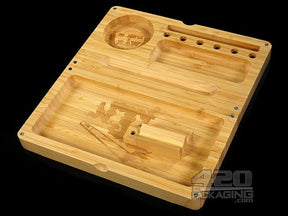RAW X No Jumpers Backflip Magnetic Wood Rolling Tray - 1