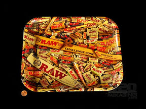 RAW Collage Design Large Metal Rolling Tray 1/Box - 2