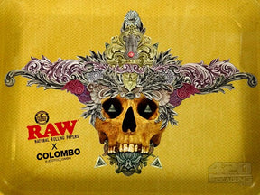 RAW X Colombo Large Metal Rolling Tray 1/Box - 3