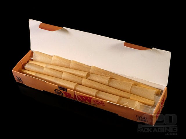 RAW 1 1-4 Size Pre Rolled Cones 12 Pack Display Case (32 Cones Per Pack | 384 Total Cones) - 3