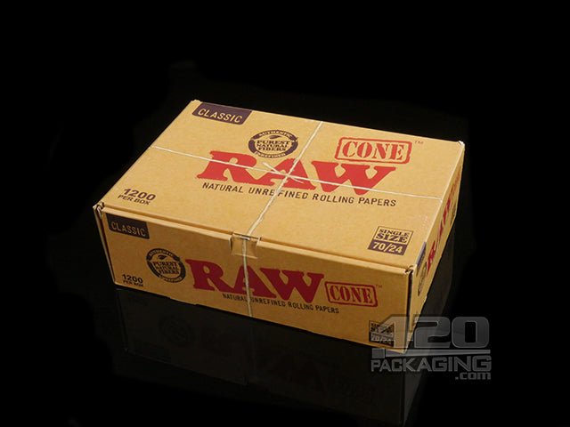 RAW 70mm Pre Rolled Paper Cones (24mm Filter) 1200/Box - 1
