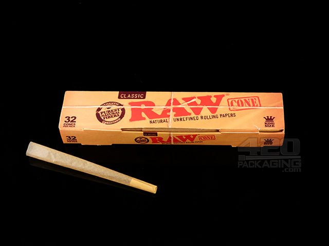 RAW King Size 109mm Pre Rolled Cones (32-Pack) - 1
