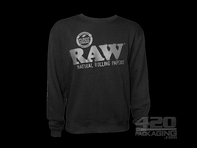 RAW Black Crewneck Sweatshirt Medium - 1