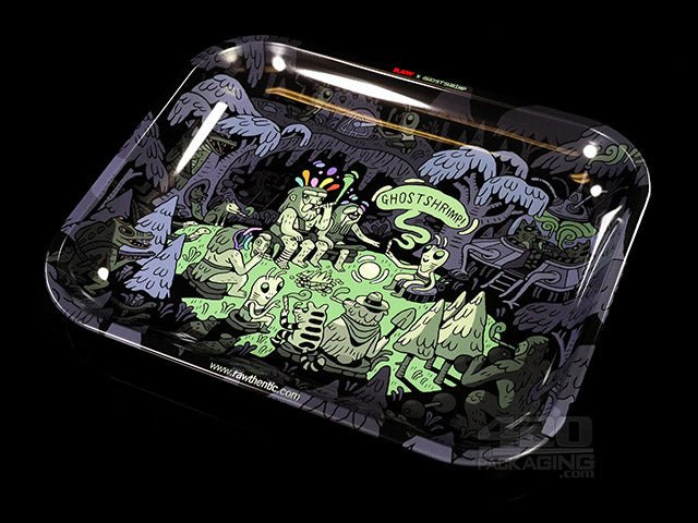 RAW X Ghost Shrimp Collectors Design Large Metal Rolling Tray 1/Box - 1
