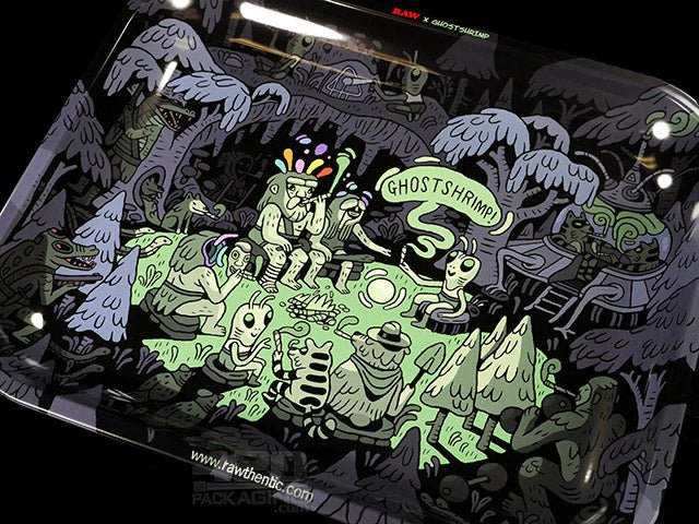 RAW X Ghost Shrimp Collectors Design Large Metal Rolling Tray 1/Box - 3