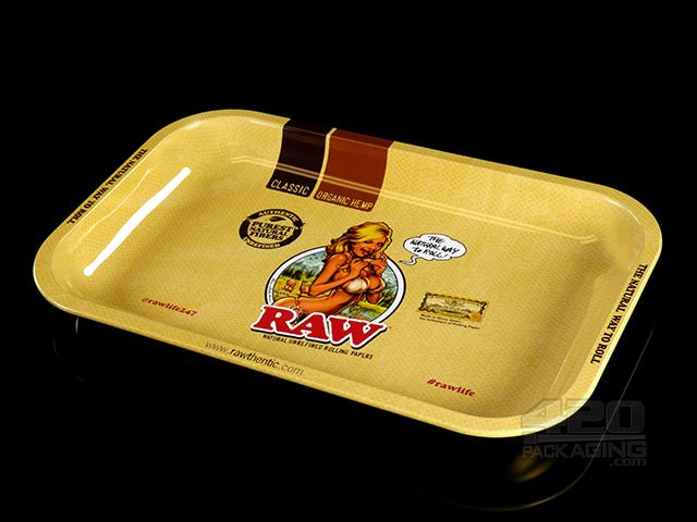 RAW Small Metal Rolling Tray (3 Designs) 1-Tray Original RAW - 3