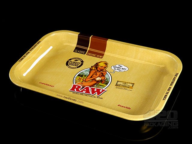 RAW Small Metal Rolling Tray (3 Designs) 1-Tray Original RAW - 3