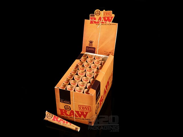 RAW King Size Pre/Rolled Cones 3-Packs (32 Packs Per Case) - 1