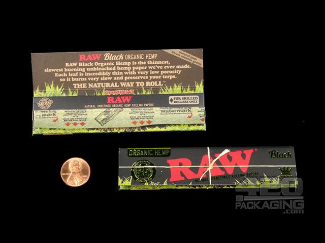 RAW Black King Size Slim Hemp Rolling Papers 50-Box - 2