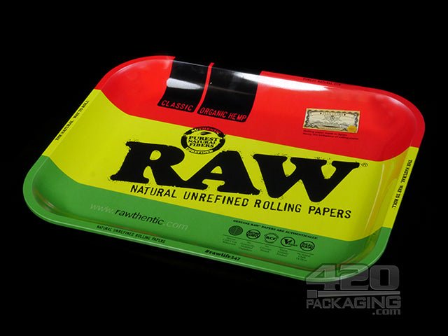 RAW Rasta Large Metal Rolling Tray - 1