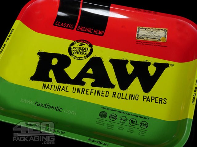 RAW Rasta Large Metal Rolling Tray - 3