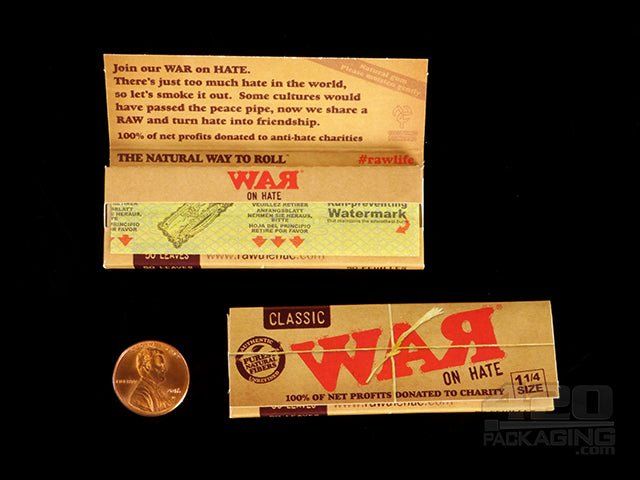 RAW WAR On Hate 1 1-4 Classic Rolling Papers 24/Box - 4