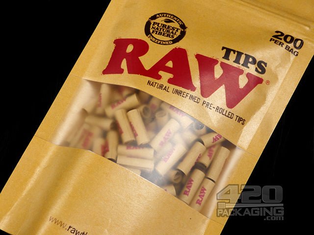 RAW Rolling Paper Pre Rolled Tips 200-Bag - 2