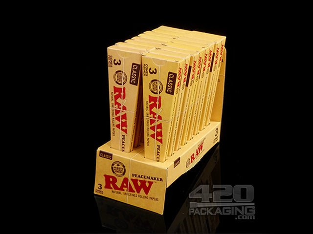 RAW Peacemaker 140mm Pre Rolled Paper Cones Display Case - 1